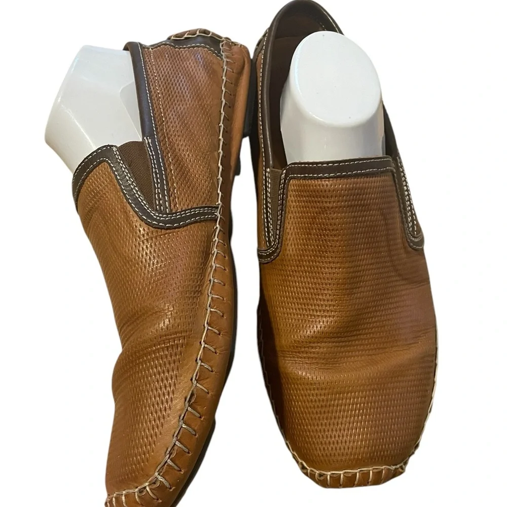 Pikolinos Jerez die cut leather moccasin, Brandy, Size 45 US 11/11.5,‎ EUC